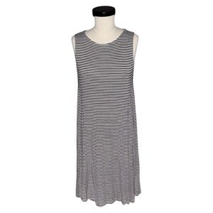 Hourglass Lilly Black and White Striped Sleeveless T-shirt Dress